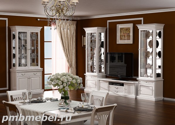 Мебель для гостиной СОЛОМОН - белая эмаль