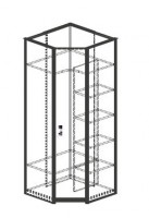 Шкаф угловой однодверный зеркальный арт. 7075 с укомплектованным фасадом (леванте)