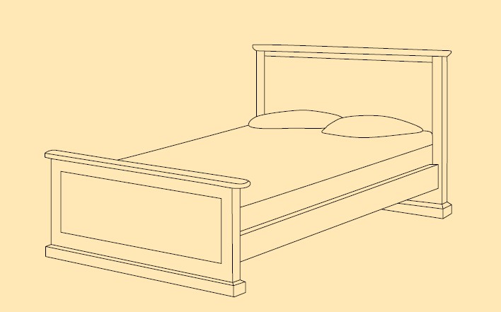 Кровать с изножьем 90х200