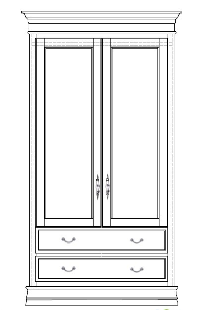 Шкаф 2-х дверный с ящиками Ш-022 (белая)