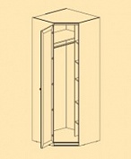 Шкаф угловой 1-но дверный - зеркальный (терракот)